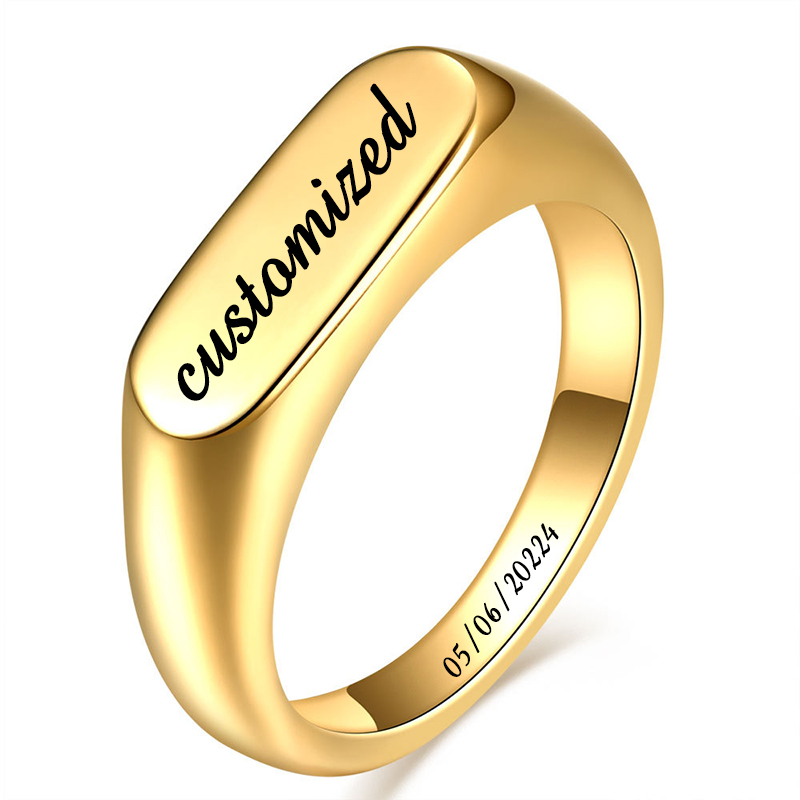 Men'S Minimalist Accessories - Customizable Stainless Steel Signet Rings for