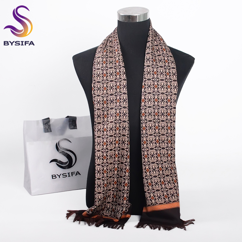 Men Accessories Brand - [BYSIFA] Winter Coffee Gold Men Scarves