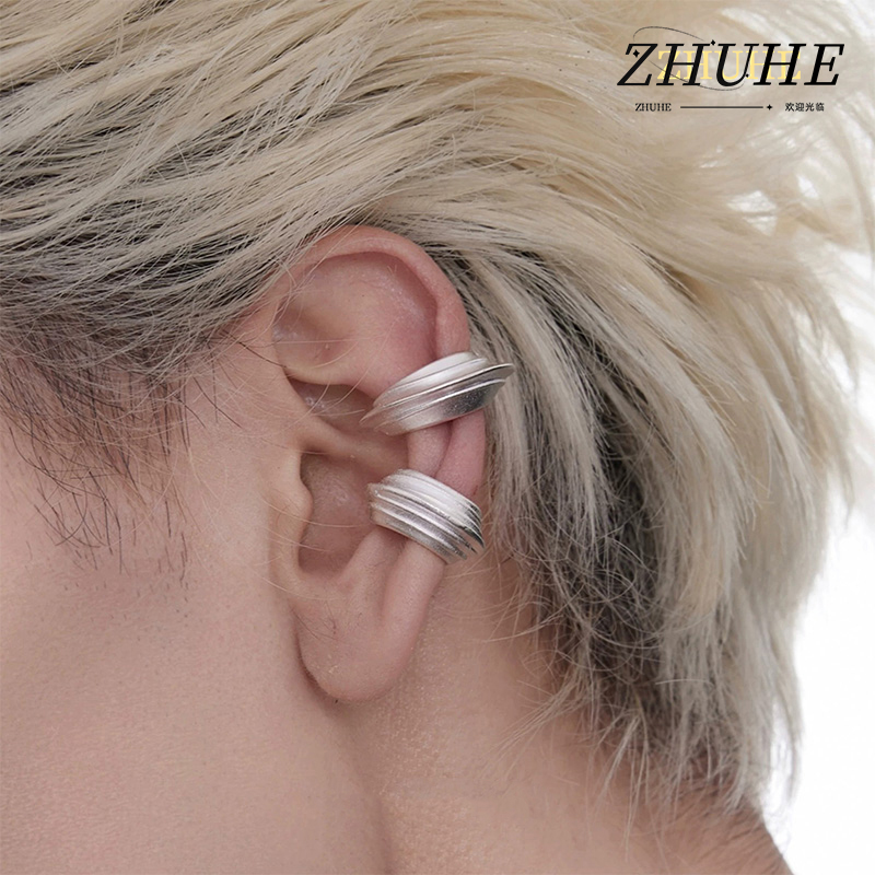 Men'S Minimalist Accessories - Textured Multi Layer Ear Cuff Jewelry