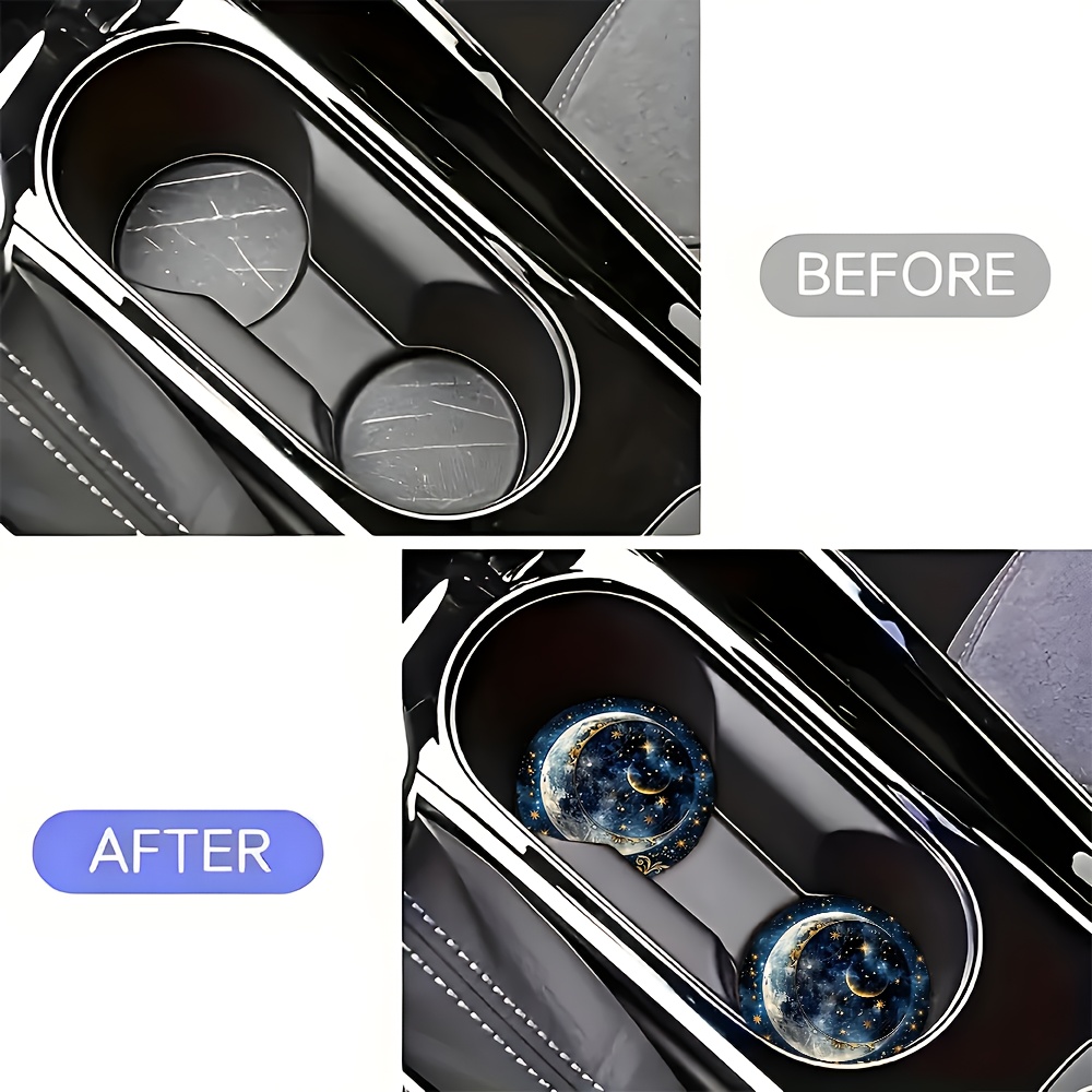 2pcs Starry Night Moon Car Cup - Men Accessories Ideas review and price