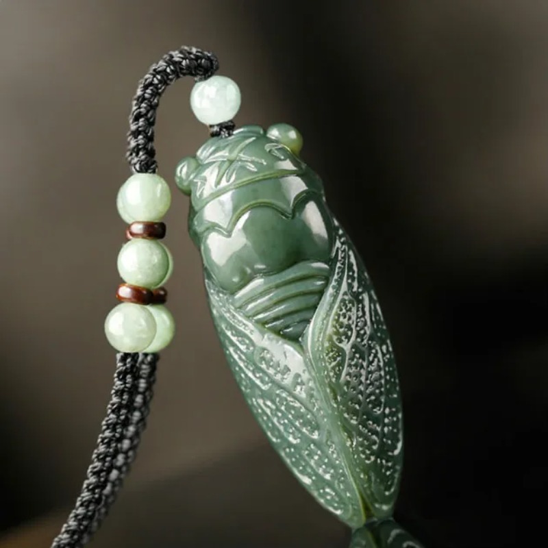 Natural Hetian Jade Cicada Pen - Men Accessories Hand review and price