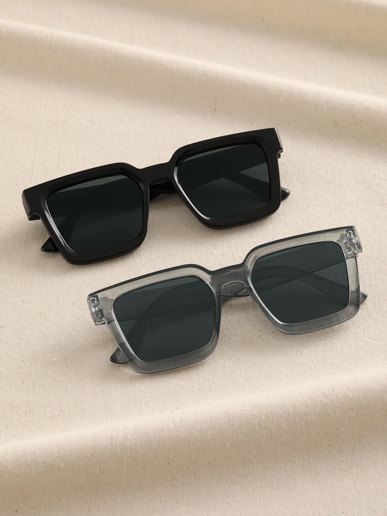 2pcs Women Men Square Frame Fa - Men'S Vacation Accessories review and price