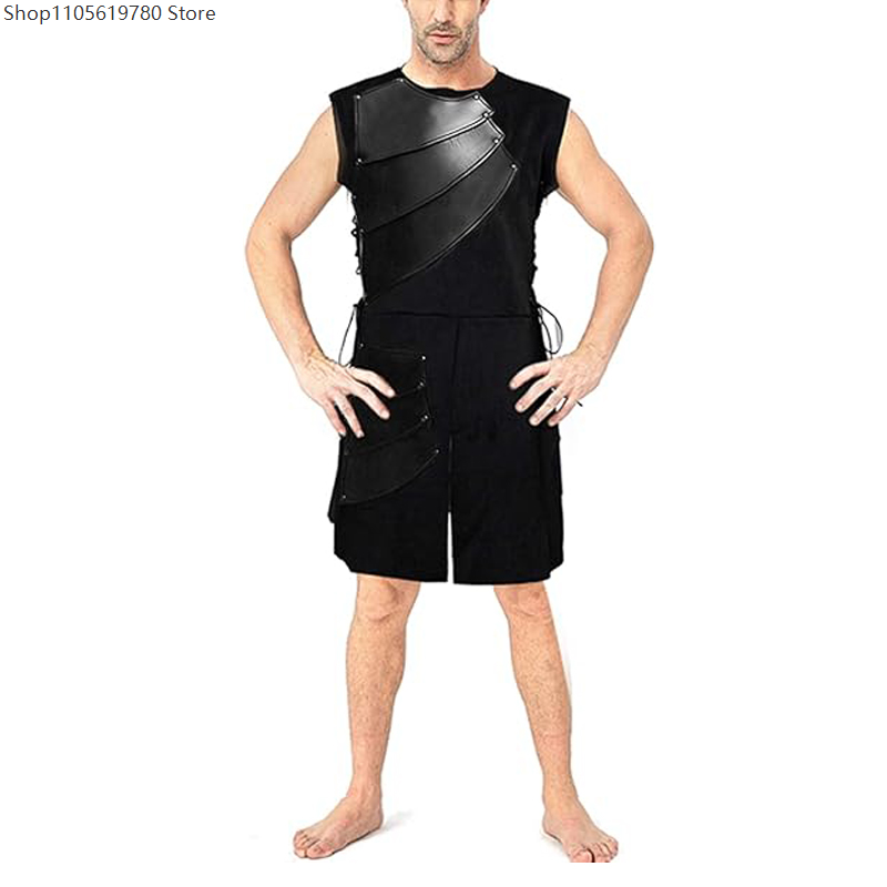 Faux‑Leather Cosplay Sleeveles - Medieval Men'S Accessories review and price