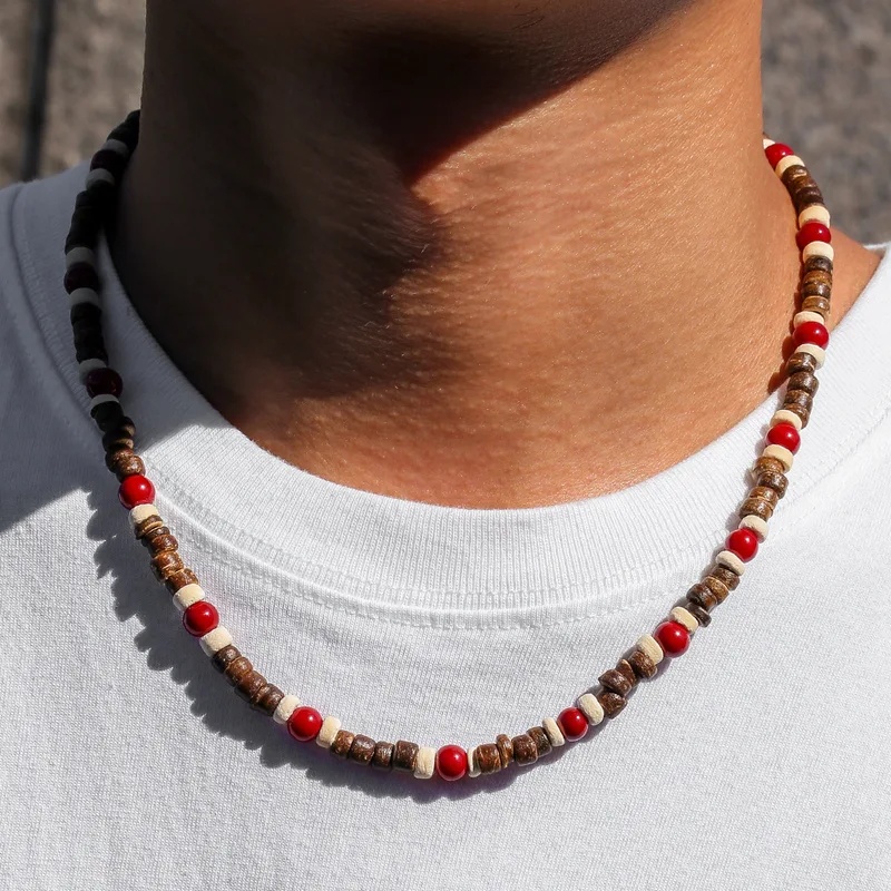 Bohemian Wood Bead Necklace fo - Men'S Vacation Accessories review and price