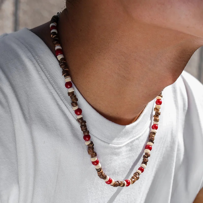 Bohemian Wood Bead Necklace fo - Men'S Vacation Accessories review and price