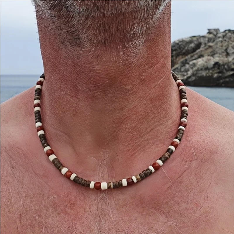 Bohemian Wood Bead Necklace fo - Men'S Vacation Accessories review and price