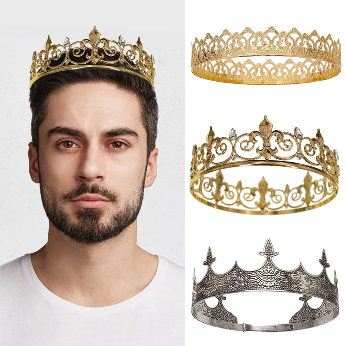 Royal King Queen Crown for Men - Men Accessories For Party review and price