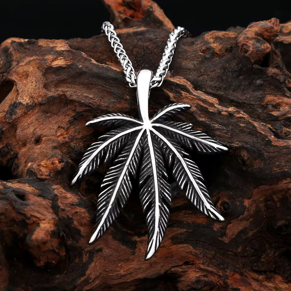 Vintage Dark Hemp Leaf Pendant - Men'S Vacation Accessories review and price