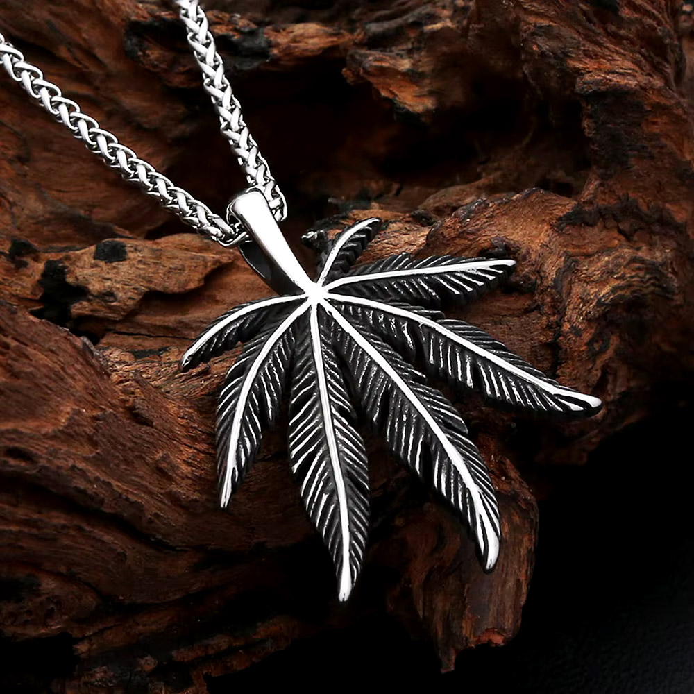 Vintage Dark Hemp Leaf Pendant - Men'S Vacation Accessories review and price