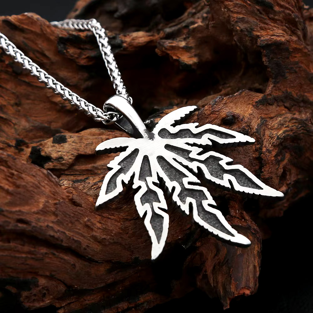 Vintage Dark Hemp Leaf Pendant - Men'S Vacation Accessories review and price